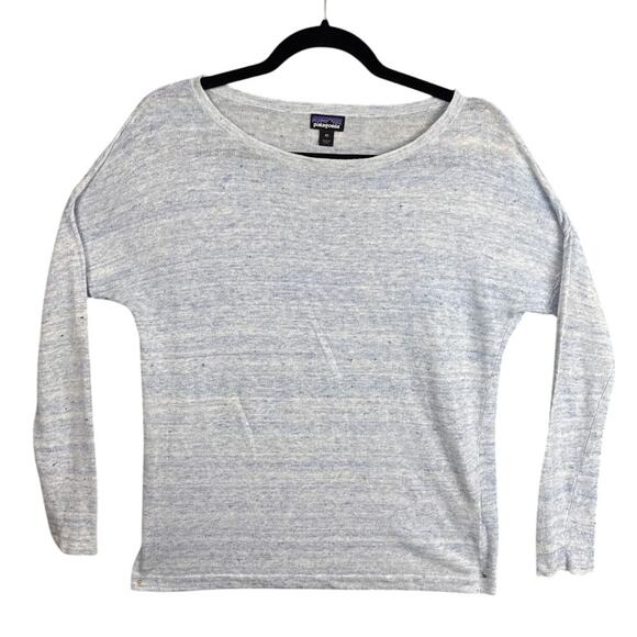 Patagonia Women's Linen Sweater Heather Sky Blue Crew Neck Size XS Layering Fall - Picture 1 of 8